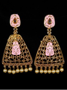 Reverse Ad Earrings With Meenakari Work